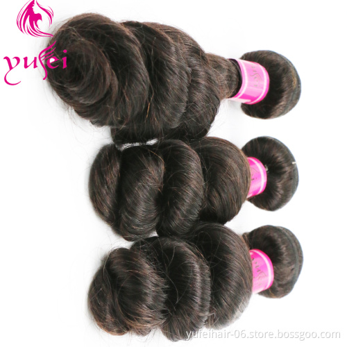 Loose wave crochet hair bundles with closure extensiones de cabello natural color